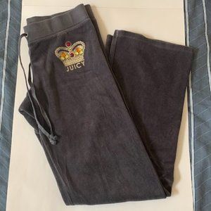Juicy Couture Black Label Grey Velour Bootcut Pants - S